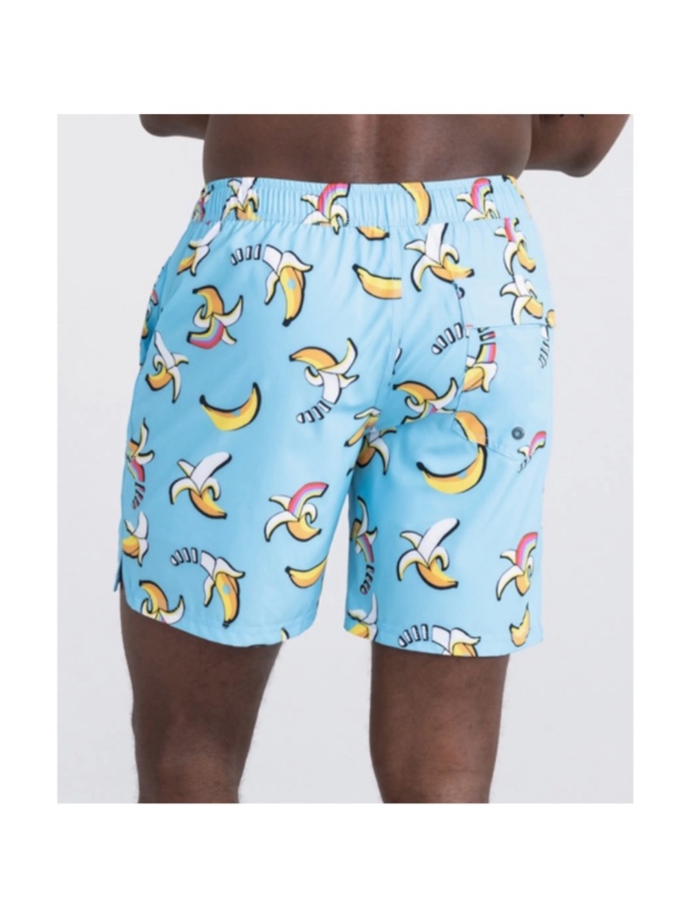 SAXX 7-Inch Oh Buoy Volley Swim Shorts in Rainbow Bananas Size M - Picture 2 of 10
